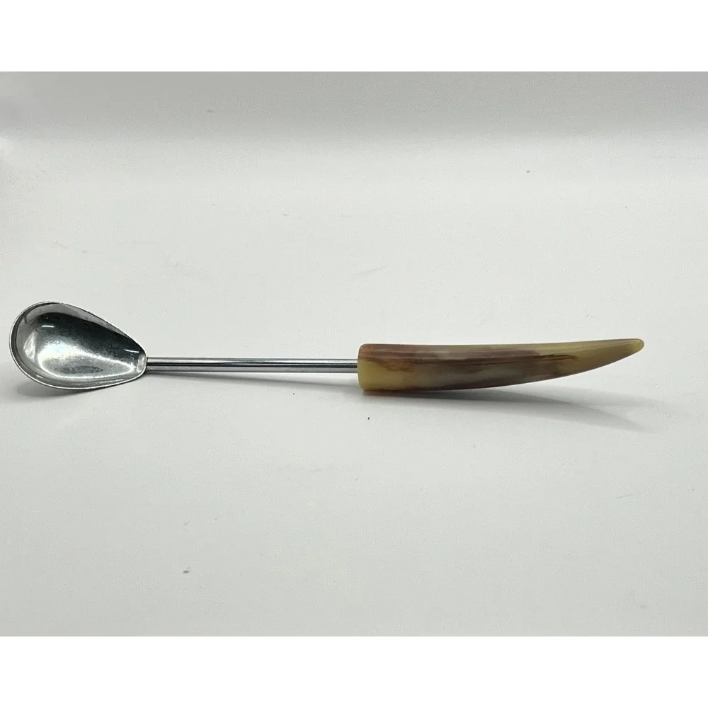 Vintage Horn Handle Spoon - Unique Serving Utensil, Collectible Kitchenware MCM